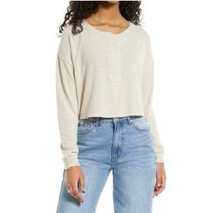 Nordstrom B.P. cross stitch pullover in beige oatmeal
